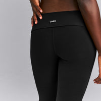 SoftMotion™ Fold Over Capri Leggings | Black