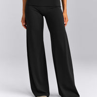 SoftMotion™ Fold Over Mid Rise Straight Leg Trousers New Branding | Black