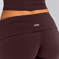 SoftMotion™ Fold Over Mid Rise Straight Leg Trousers New Branding | Plum Brown