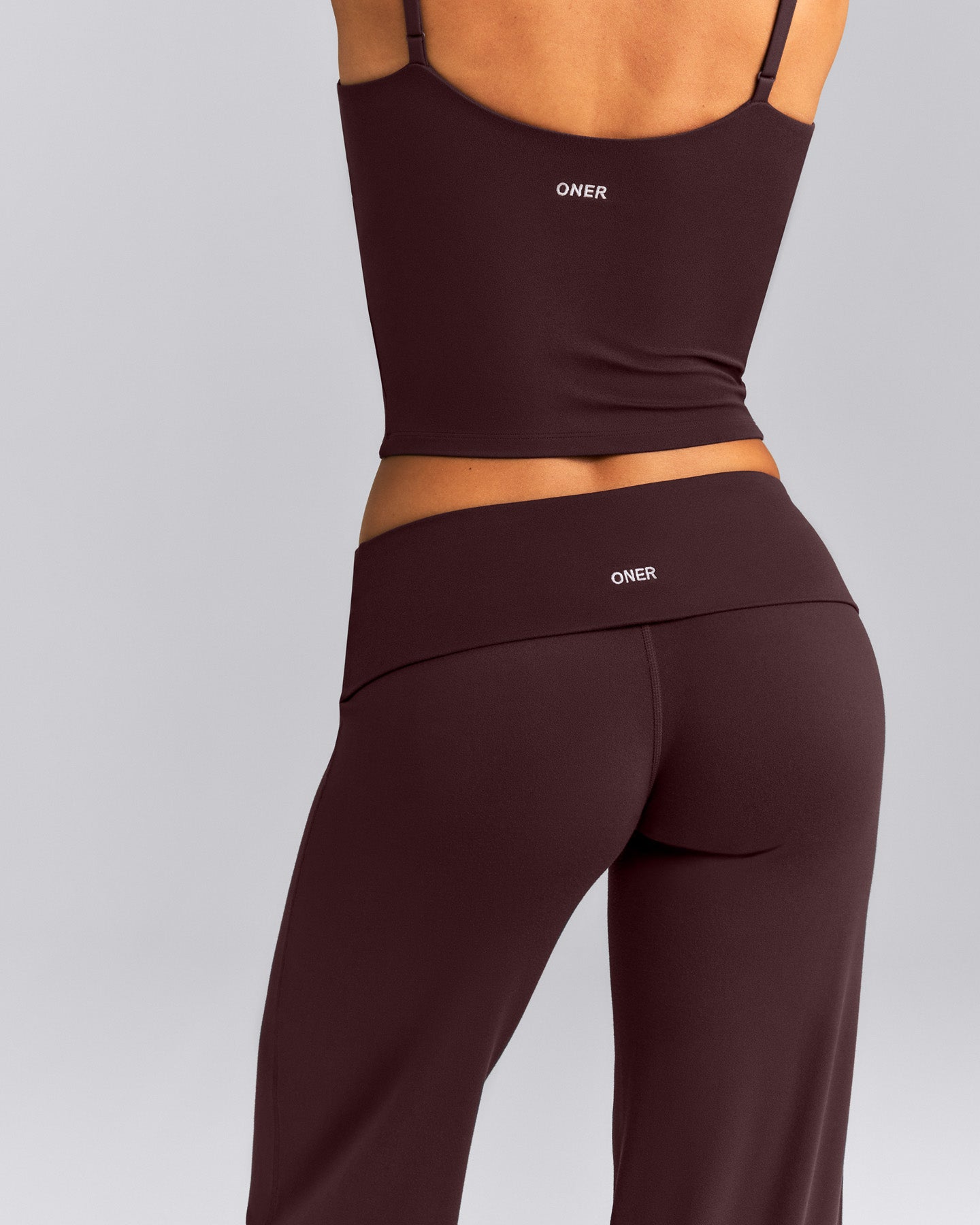 SoftMotion™ Fold Over Mid Rise Straight Leg Trousers New Branding | Plum Brown