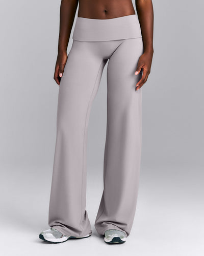 SoftMotion™ Fold Over Mid Rise Straight Leg Pants | Zinc Grey