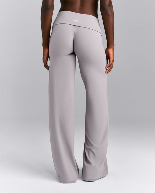 SoftMotion™ Fold Over Mid Rise Straight Leg Pants | Zinc Grey