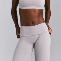 SoftMotion™ Fold Over Mid Rise Straight Leg Pants | Zinc Grey