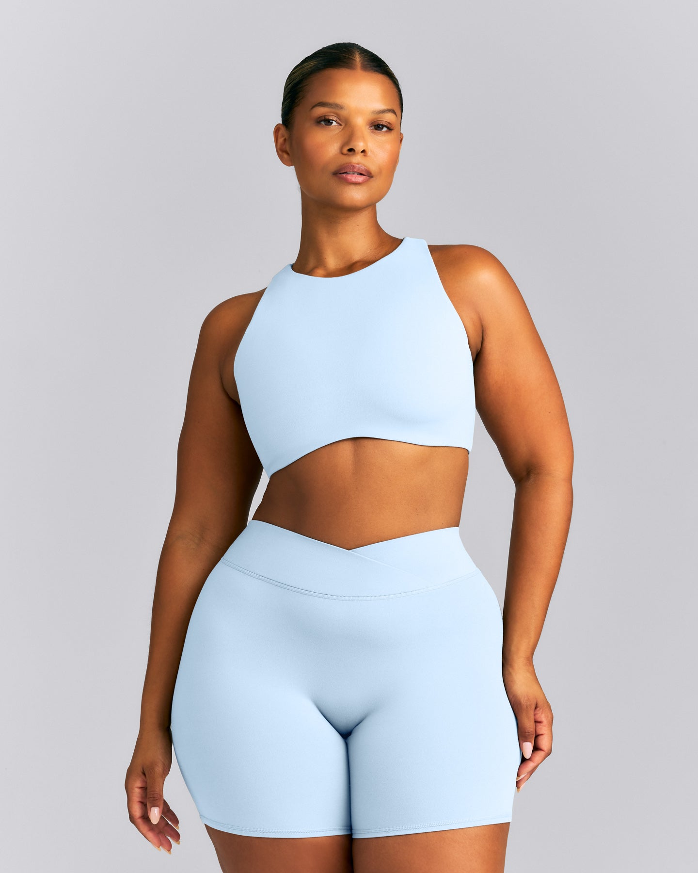 SoftMotion™ High Neck Sports Bra New Branding | Mist Blue