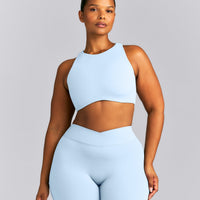 SoftMotion™ High Neck Sports Bra New Branding | Mist Blue