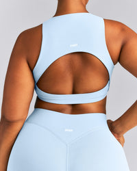 SoftMotion™ High Neck Sports Bra New Branding | Mist Blue