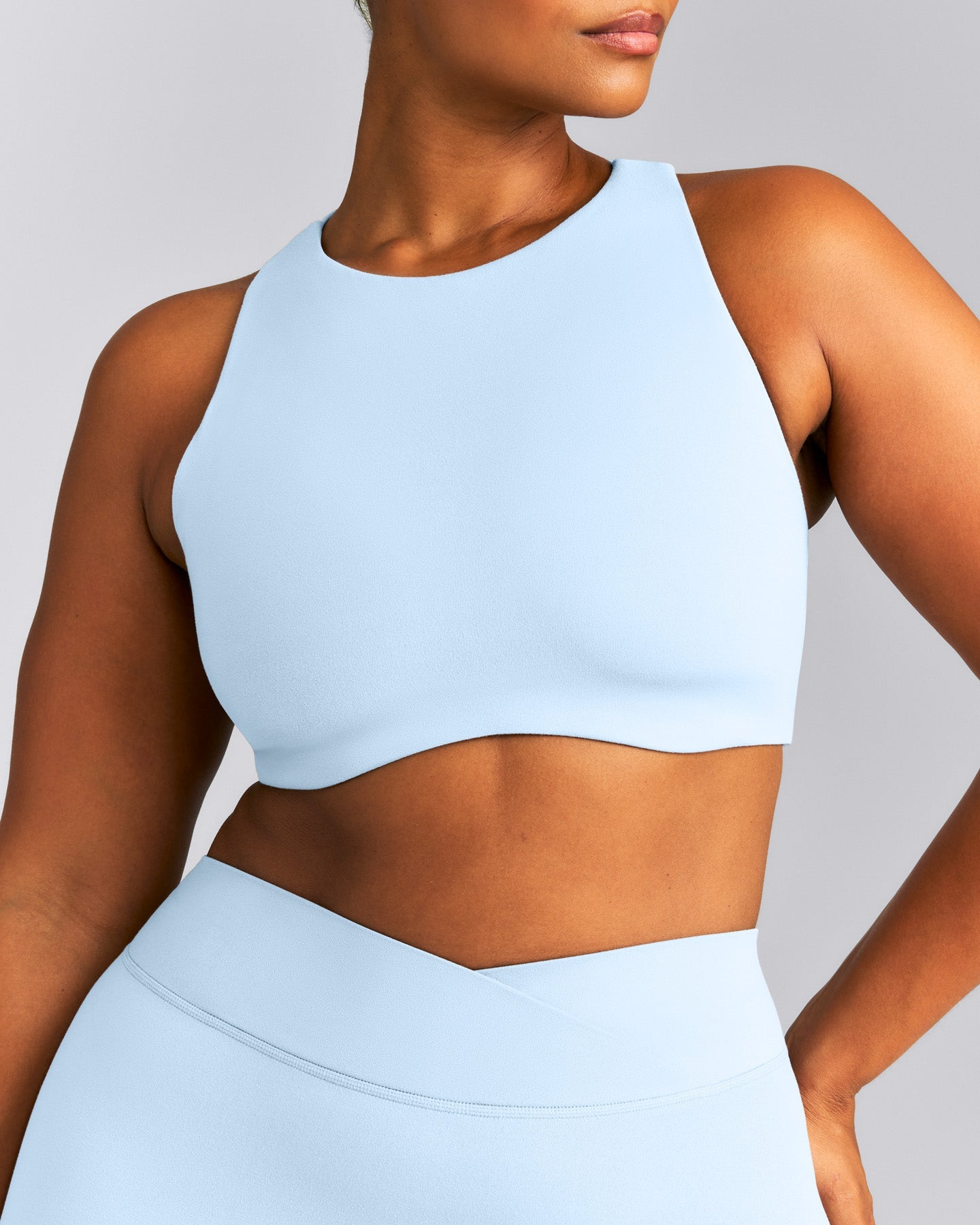SoftMotion™ High Neck Sports Bra New Branding | Mist Blue
