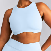 SoftMotion™ High Neck Sports Bra New Branding | Mist Blue