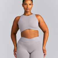 SoftMotion™ High Neck Sports Bra New Branding | Zinc Grey