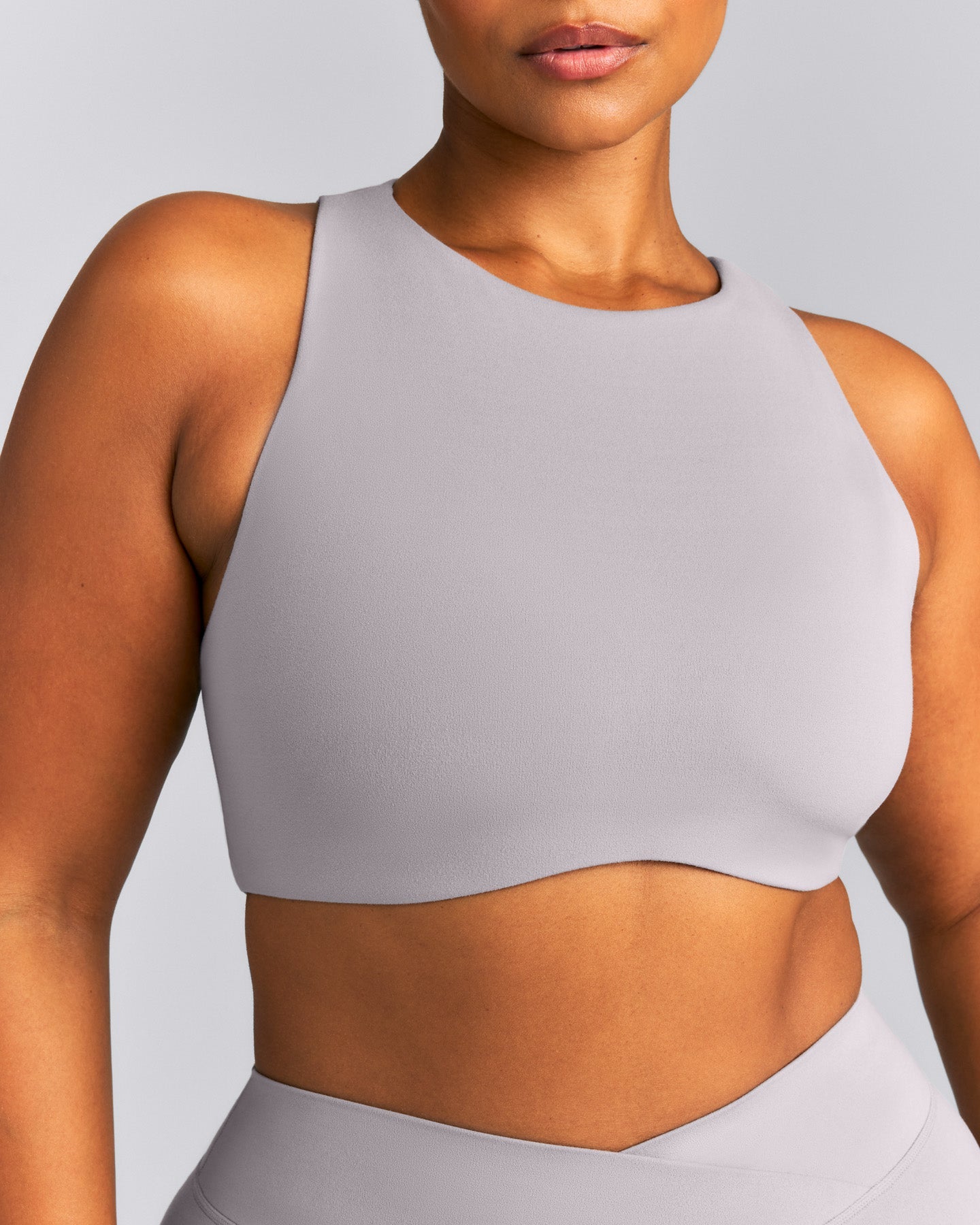 SoftMotion™ High Neck Sports Bra New Branding | Zinc Grey