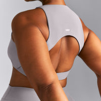 SoftMotion™ High Neck Sports Bra New Branding | Zinc Grey