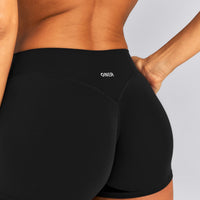 SoftMotion™ Mid Rise Micro Shorts 4" New Branding | Black