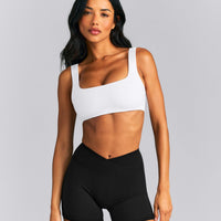 SoftMotion™ Soft Square Neck Sports Bra | White