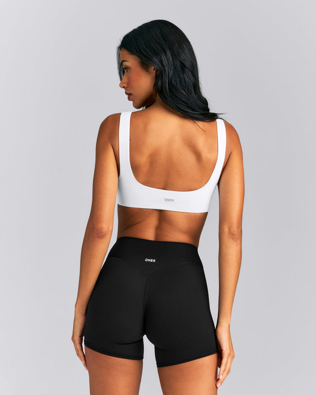 SoftMotion™ Soft Square Neck Sports Bra | White
