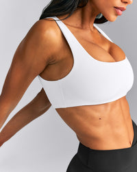 SoftMotion™ Soft Square Neck Sports Bra | White