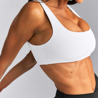 SoftMotion™ Soft Square Neck Sports Bra | White