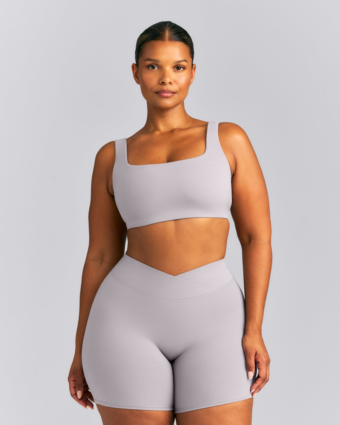 SoftMotion™ Soft Square Neck Sports Bra New Branding | Zinc Grey