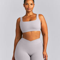 SoftMotion™ Soft Square Neck Sports Bra New Branding | Zinc Grey