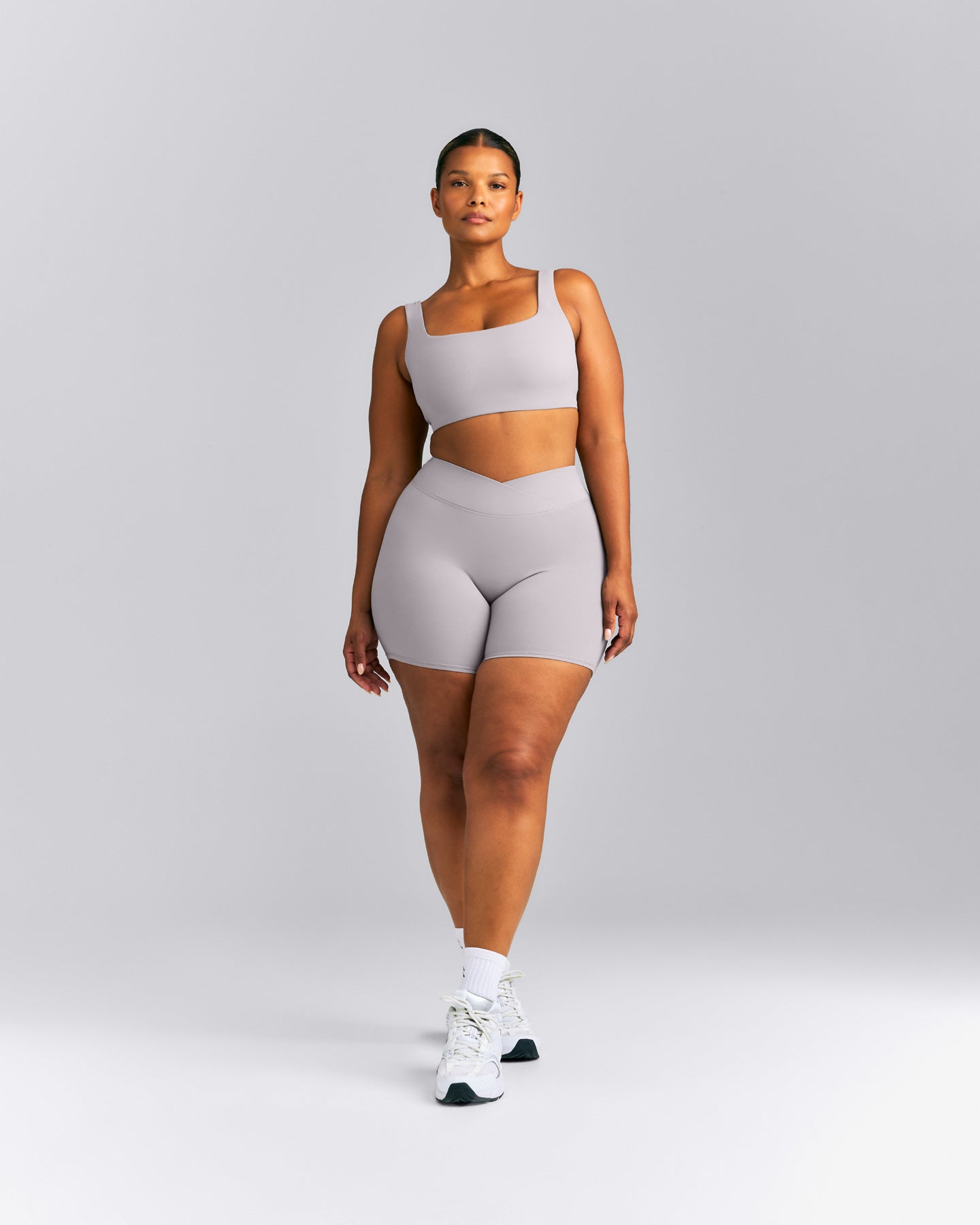 SoftMotion™ Soft Square Neck Sports Bra New Branding | Zinc Grey