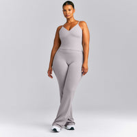 SoftMotion™ Adjustable V Neck Mid Tank Top with Built in Bra Shelf New Branding | Zinc Gray