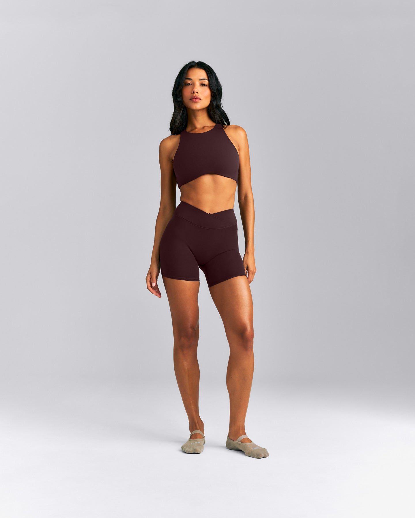 SoftMotion™ Wrap Shorts 6" | Plum Brown