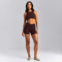 SoftMotion™ Wrap Shorts 6" | Plum Brown
