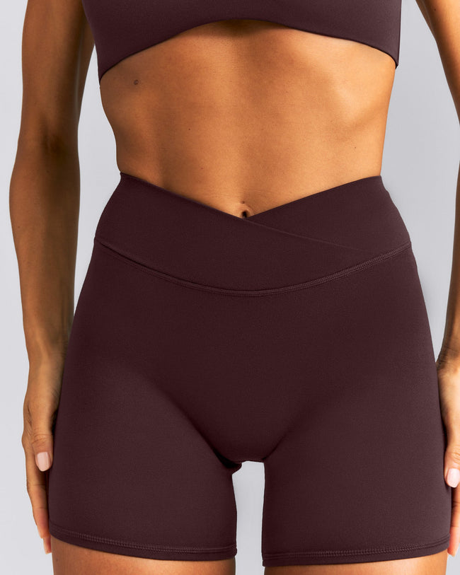 SoftMotion™ Wrap Shorts 6" | Plum Brown