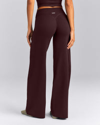 SoftMotion™ Wrap Straight Leg Trousers New Branding | Plum Brown