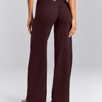 SoftMotion™ Wrap Straight Leg Trousers New Branding | Plum Brown
