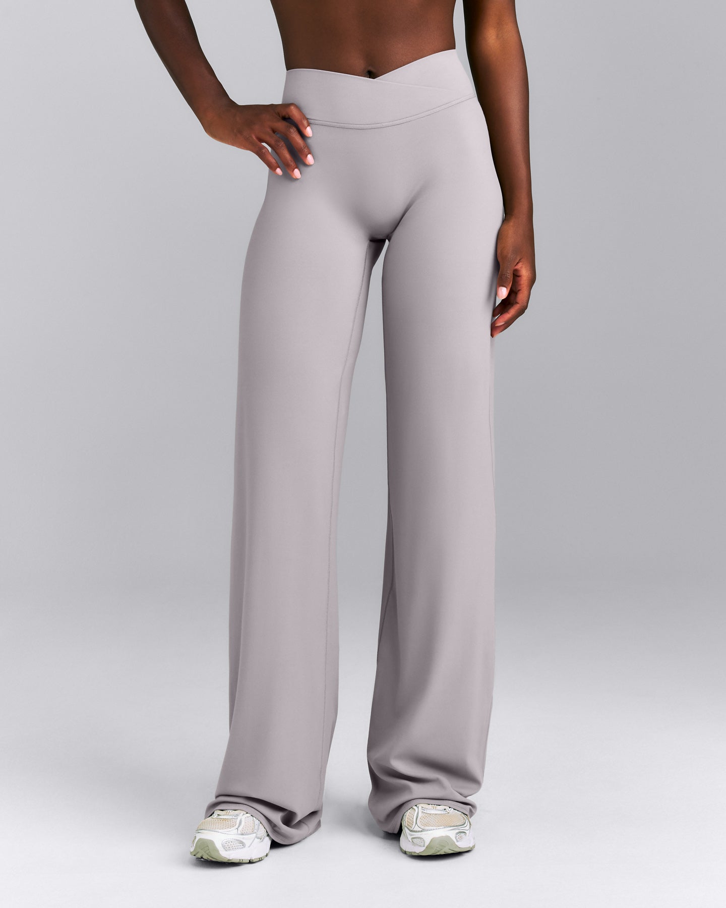 SoftMotion™ Wrap Straight Leg Trousers New Branding | Zinc Grey