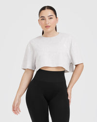 Classic Crop Lightweight T-Shirt | Grey Marl