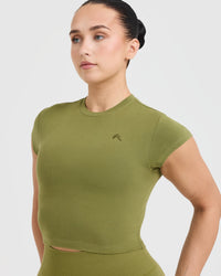 Cotton Icon Baby T-Shirt | Olive Green