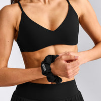 SoftMotion™ Scrunchie with Grey Logo | Black