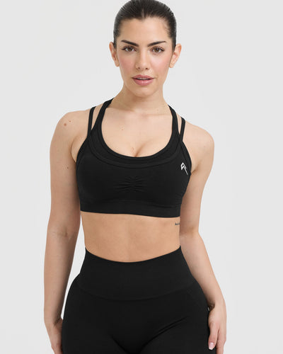 Black sports bra cheap deals