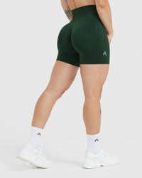 EffortlessLift™ Seamless Shorts with White Logo | Evergreen