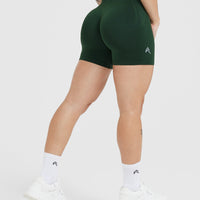 EffortlessLift™ Seamless Shorts with White Logo | Evergreen
