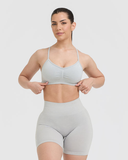 Oner Modal Effortless Strappy Bralette | Light Grey Marl