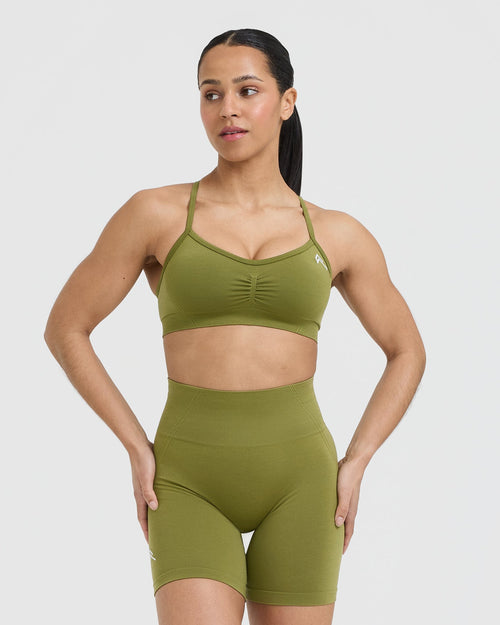 Oner Modal Effortless Strappy Bralette | Olive Green