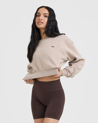 Foundations Crop Sweatshirt | Mushroom Brown