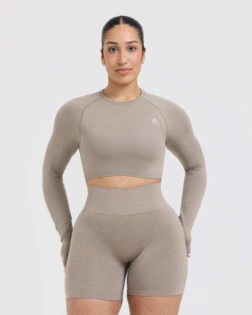 Oner Modal Go To Seamless Fitted Crop Long Sleeve Top | Minky