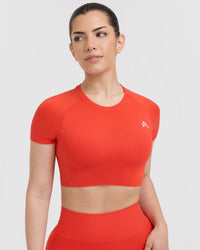 Go To Seamless Fitted Crop Top | Charged Orange
