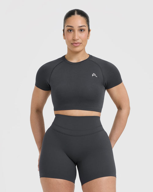 Oner Modal Go To Seamless Fitted Crop Top | Coal