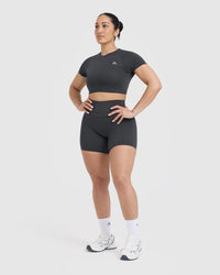 Go To Seamless Fitted Crop Top | Coal