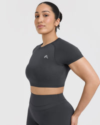 Go To Seamless Fitted Crop Top | Coal