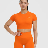 Go To Seamless Fitted Crop Top | Flame Orange