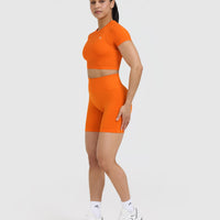 Go To Seamless Fitted Crop Top | Flame Orange