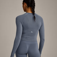 Oner Seamless Fitted Long Sleeve Top | Dark Granite Blue