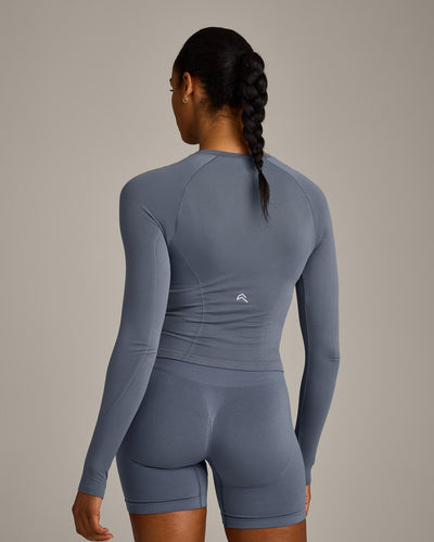 Oner Seamless Fitted Long Sleeve Top | Dark Granite Blue