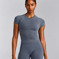 Oner Seamless Fitted Top | Dark Granite Blue
