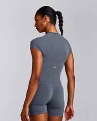 Oner Seamless Fitted Top | Dark Granite Blue